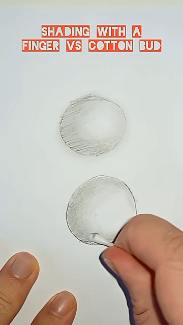 Shadow drawing tutorial for beginners using a cotton swab VS a&nbsp;finger