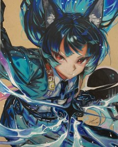 Hoshimi Miyabi drawing / artwork from Zenless Zone Zero by Winston_aniart5236