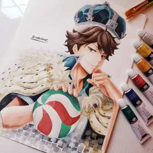Toru Oikawa acrylic painting from Haikyu by&nbsp;Yato5005